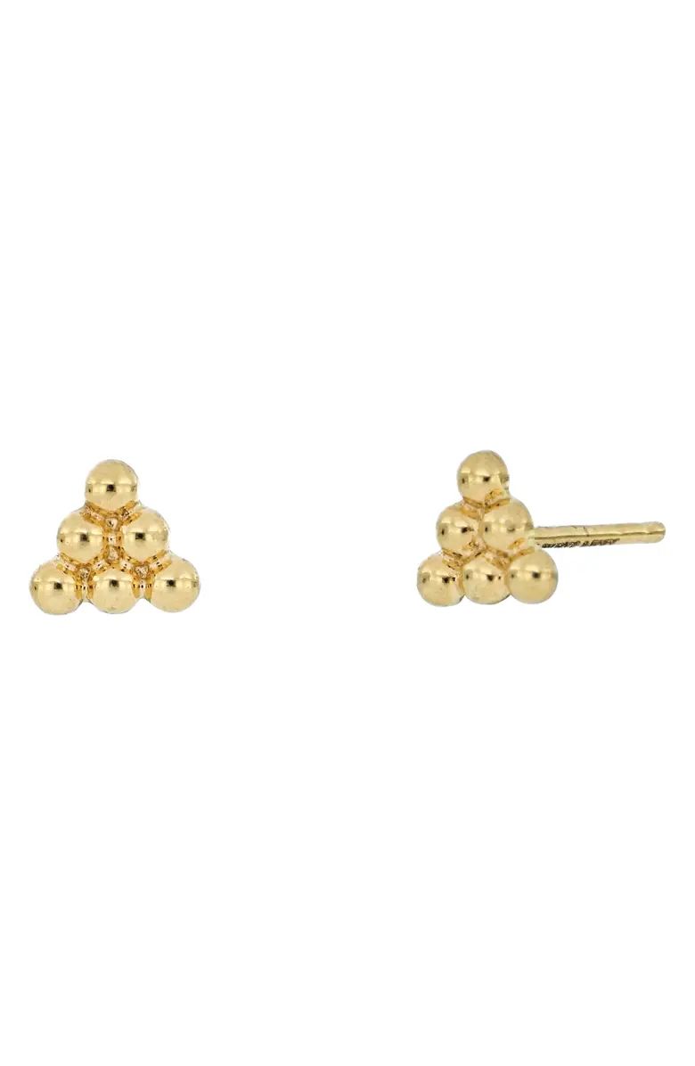 14K Gold Beaded Triangle Stud Earrings | Nordstrom