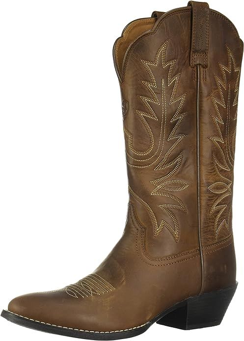 Ariat Heritage Round Toe Western Boots - Women’s Leather Cowgirl Boots | Amazon (US)