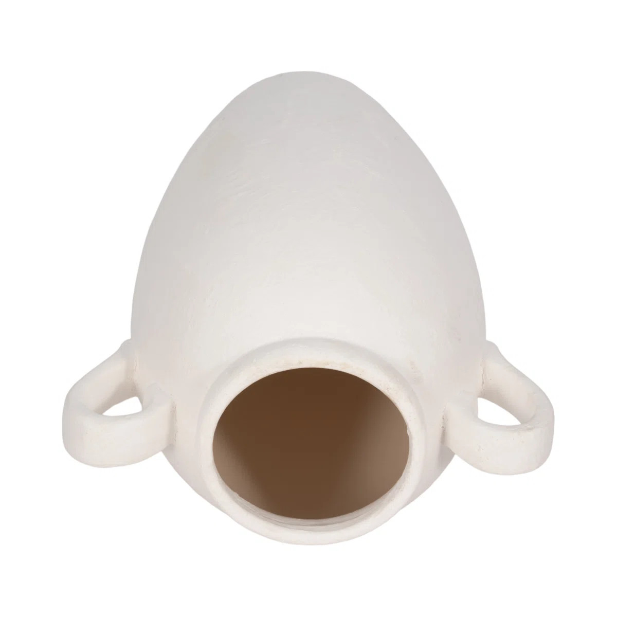 Rachael Neutral Stoneware White Textured Amphora Jug with Handles Vase | Wayfair North America