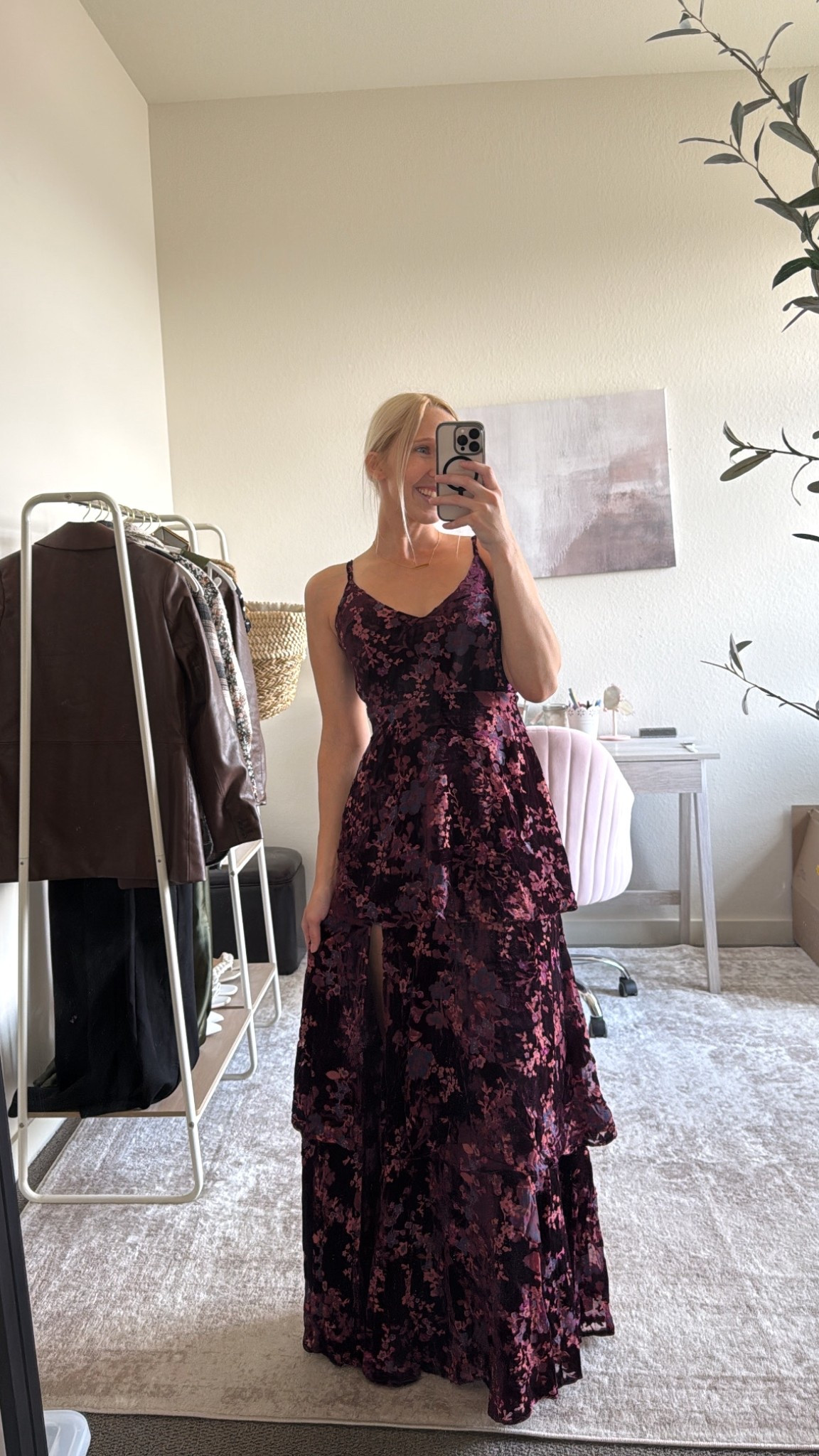 Fall wedding guest dress under $100! ✨

Floral velvet tiered maxi dress - XS fits true to size with adjustable straps. Will need a low heel, I’m 5’6.” This dress is absolutely gorgeous! The ruffles, the velvet, the slit, ahh it’s so pretty!

I’ll share more wedding guest outfits for fall below!

Wedding guest fall, formal wedding guest dress, black wedding guest dress, black tie wedding guest dress, black tie optional wedding guest dress, classy wedding guest dress, formal dress, burgundy dress, formal fall wedding guest dress, formal wedding guest dress fall, velvet dress

#LTKWedding #LTKSeasonal #LTKStyleTip