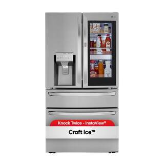 23 cu. ft. Smart French Door Refrigerator InstaView, Door-In-Door & Craft Ice, PrintProof Stainle... | The Home Depot