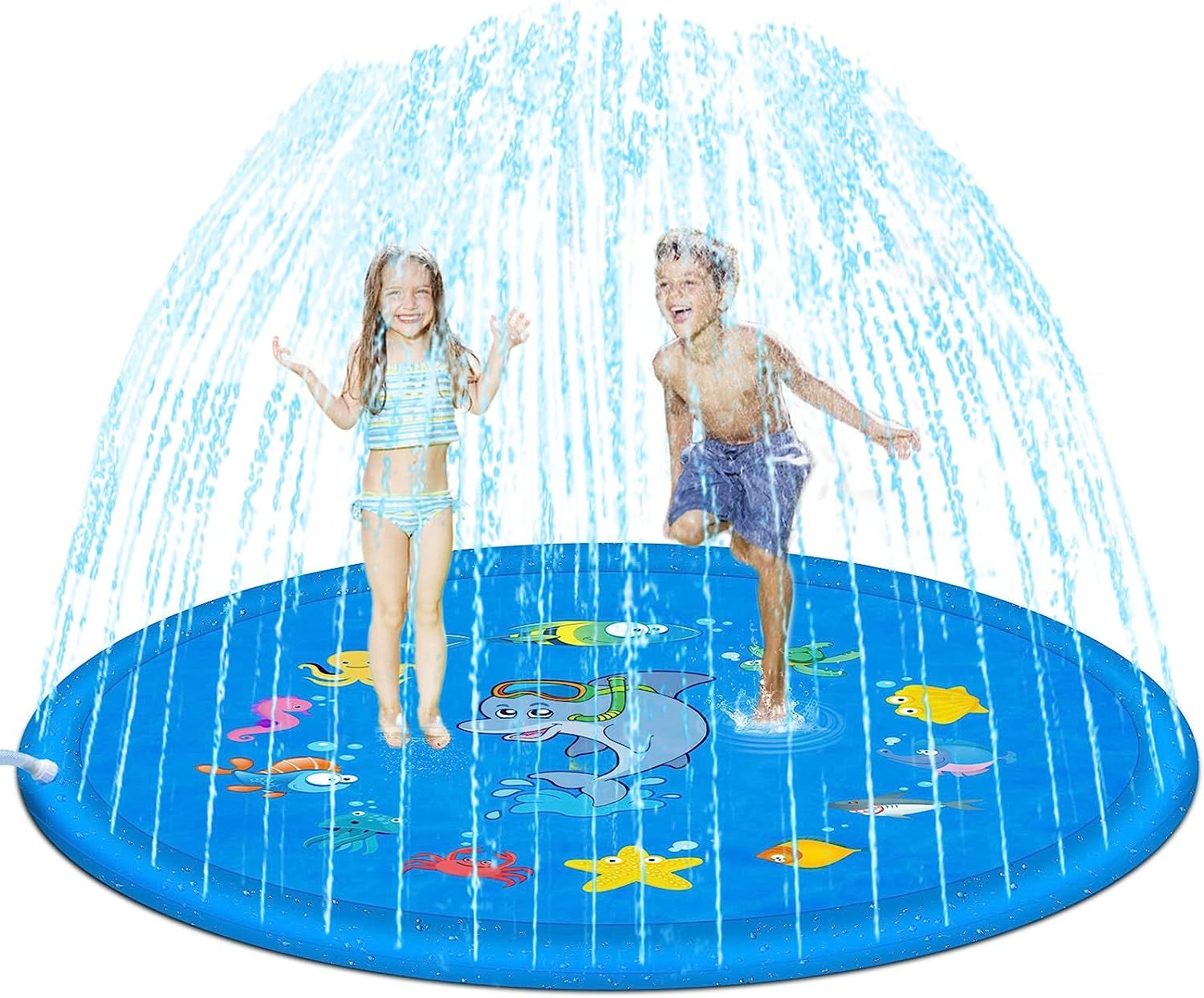Splash Pad for Toddlers, 68" Sprinkler for Kids Outdoor Play, Outdoor Water Toys for Kids Ages 4-... | Amazon (US)