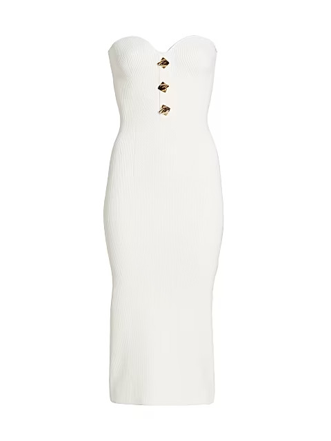 Strapless Rib-Knit Midi-Dress | Saks Fifth Avenue