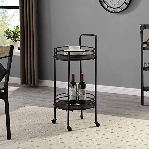 FirsTime & Co. Industrial Joliet Round Bar Cart, American Crafted, Black, 16 x 16 x 33.5 , | Amazon (US)