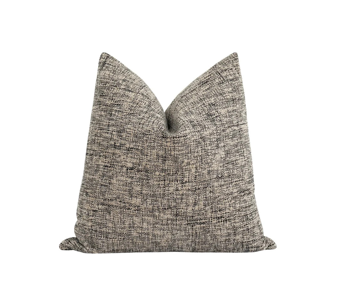 Chic Black & Beige Pillow Cover, Neutral Woven Pillow Cover, DOUBLE SIDED Woven Pillow, 18 20 22 ... | Etsy (US)