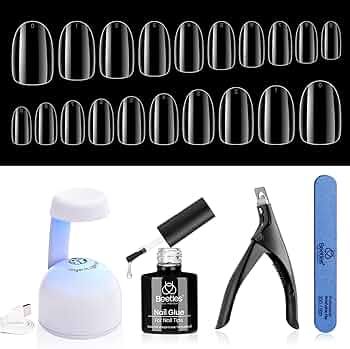 Beetles Gel Nail Kit Easy Nail Extension Set with Soft Gelly Gel Nail Tips Short Oval Almond Nail... | Amazon (US)