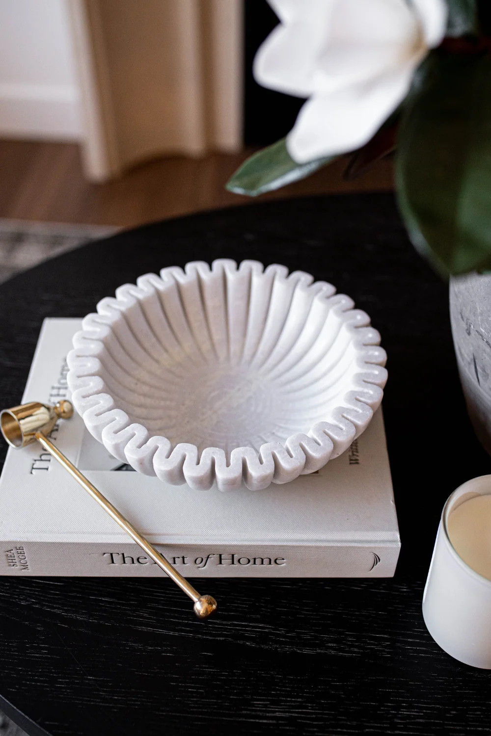 Marble Fluted Scalloped Bowl Medium | By Luxe B Co. | luxe bCO
