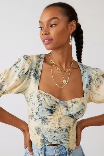 UO Kyra Ruched Blouse | Urban Outfitters (US and RoW)