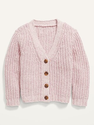 Button-Front Shaker-Stitch Sweater for Toddler Girls | Old Navy (US)