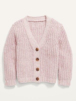 Button-Front Shaker-Stitch Sweater for Toddler Girls | Old Navy (US)