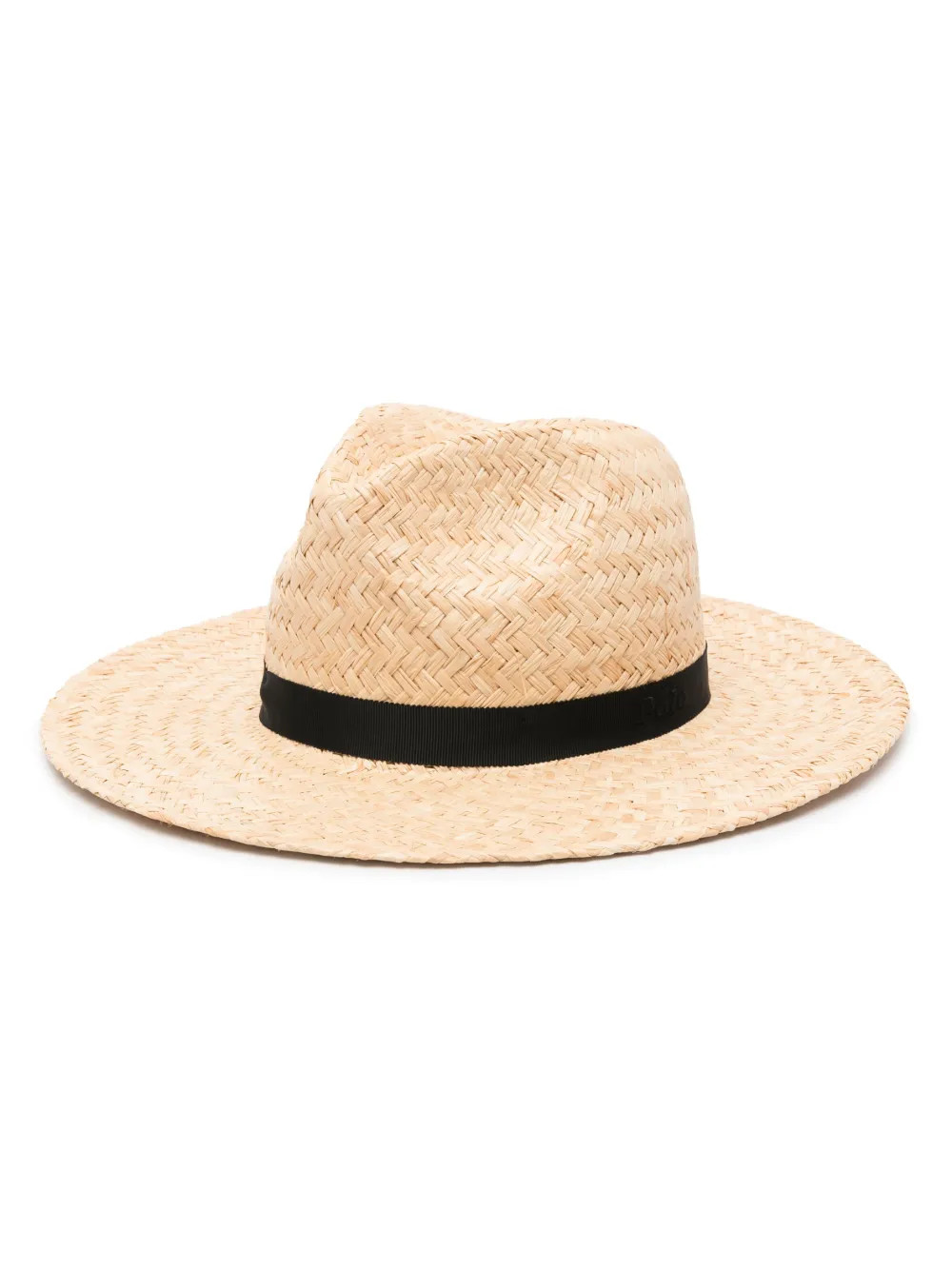 logo-embroidered straw fedora hat | Farfetch Global