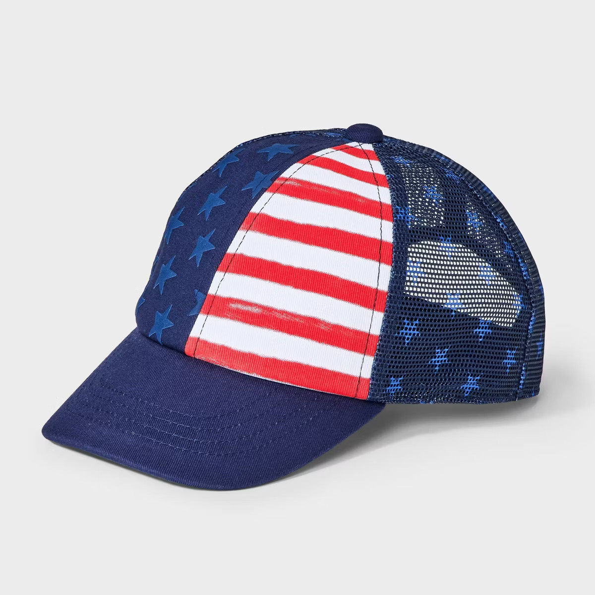Toddler Boys' Flag Trucker Hat - Cat & Jack™ Navy Blue | Target