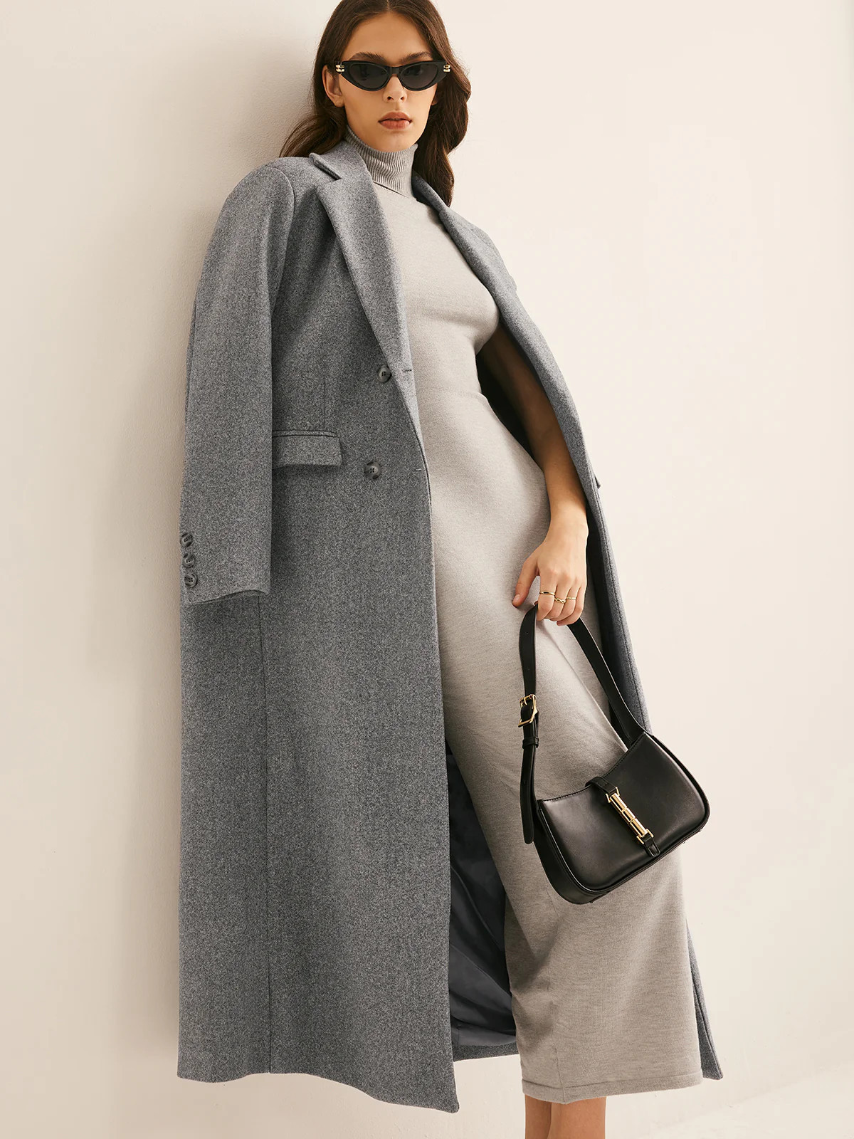 Lapel Pockets Long Coat | Commense