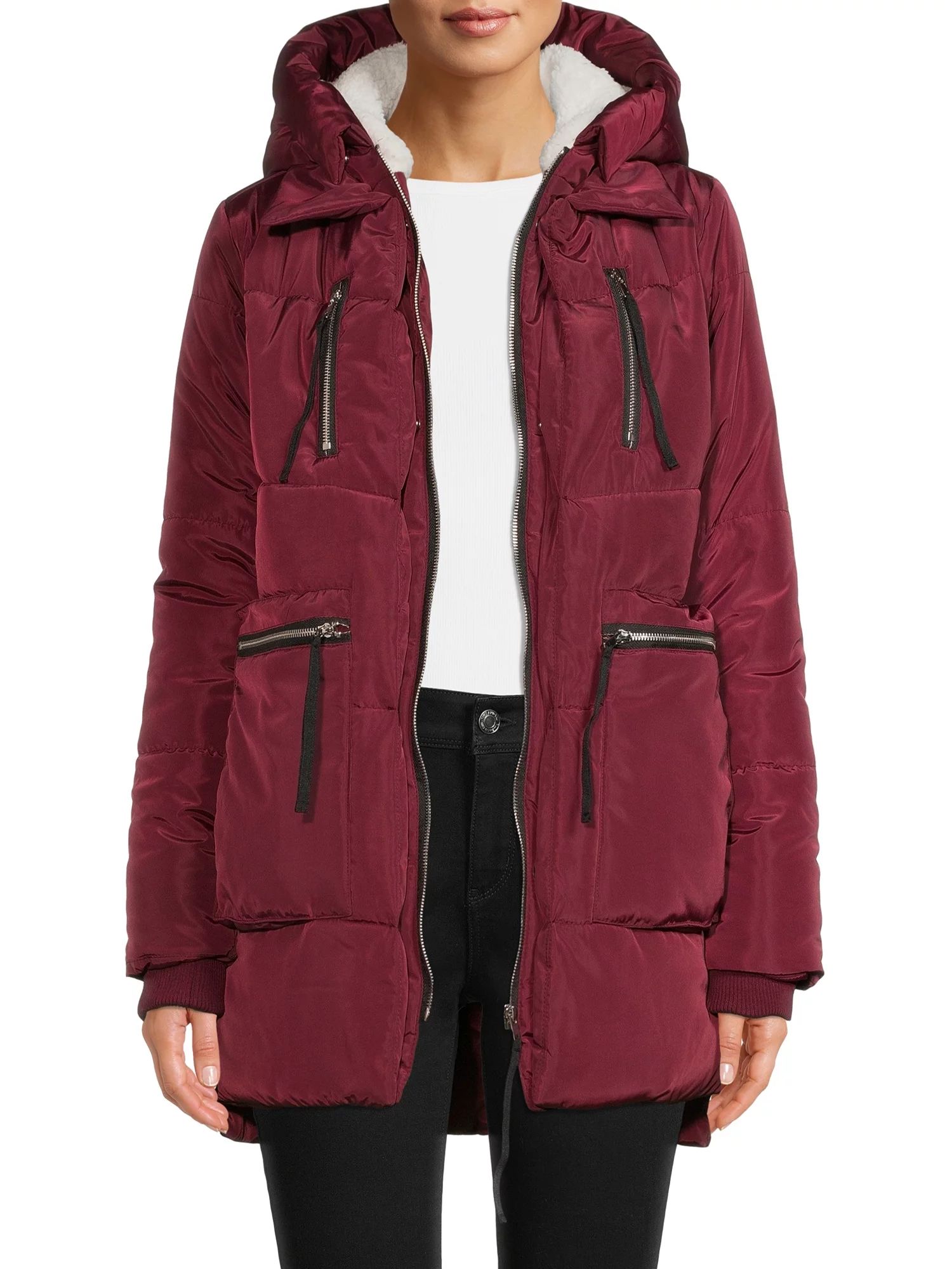 Jason Maxwell Women's Side Zip Puffer Coat | Walmart (US)