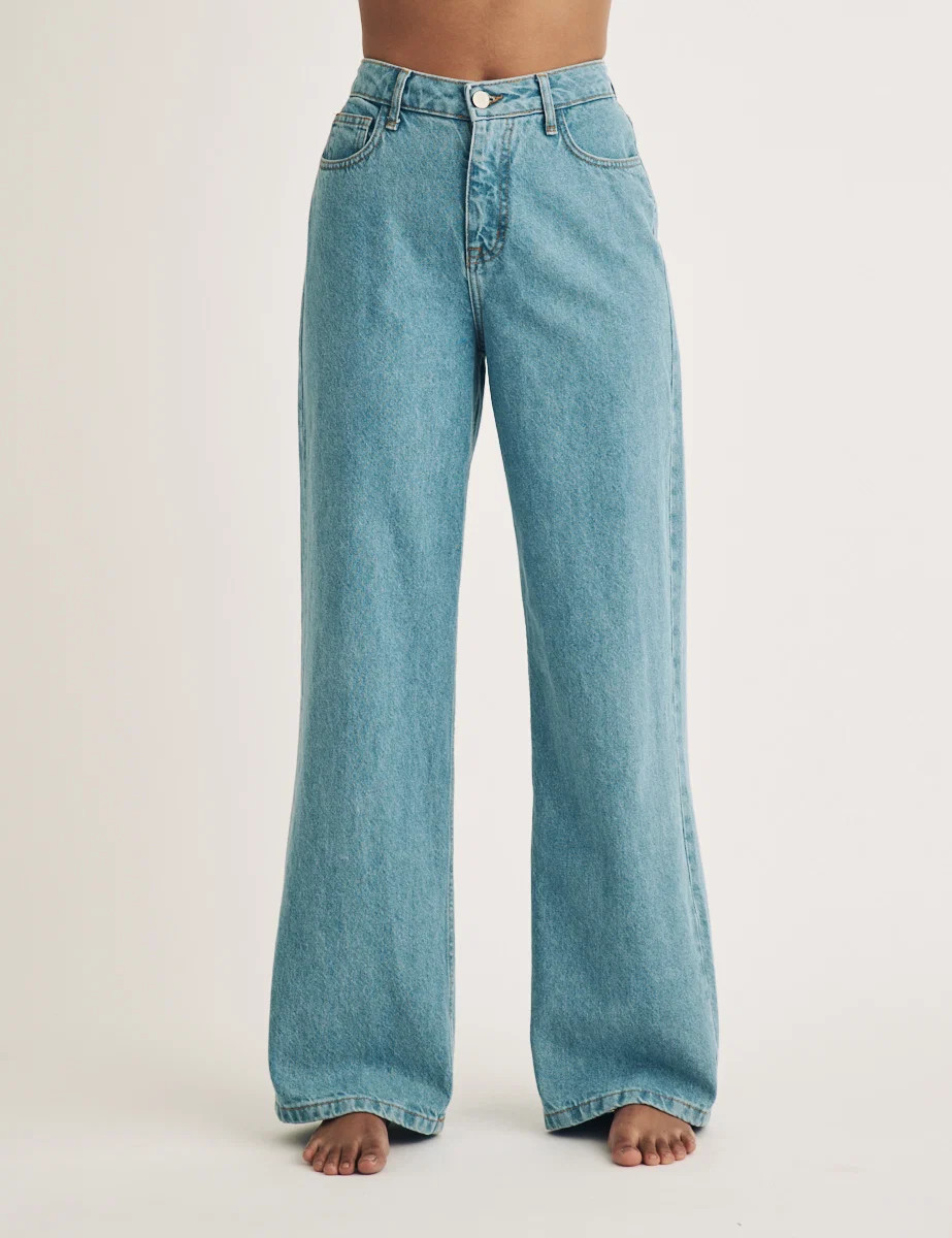 Light Wash Denim High Rise Wide Leg Jeans | Nobody's Child