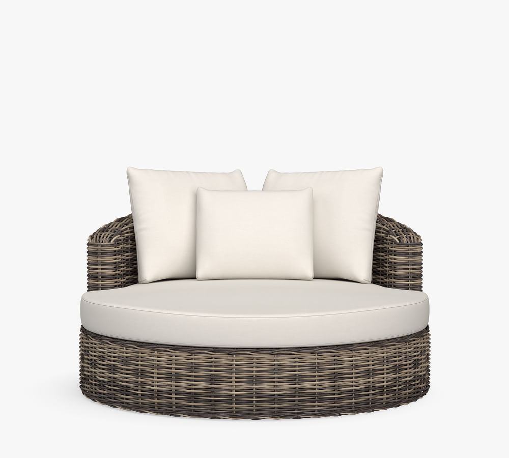 Huntington All-Weather Wicker Round Swivel Daybed | Pottery Barn (US)