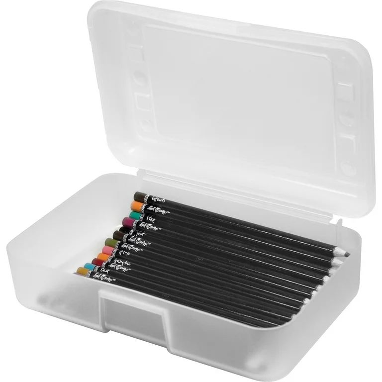 Advantus Gem Polypropylene Pencil Box with Lid, Clear, 8 1/2 x 5 1/2 x 2 1/2, 1-Count - Walmart.c... | Walmart (US)