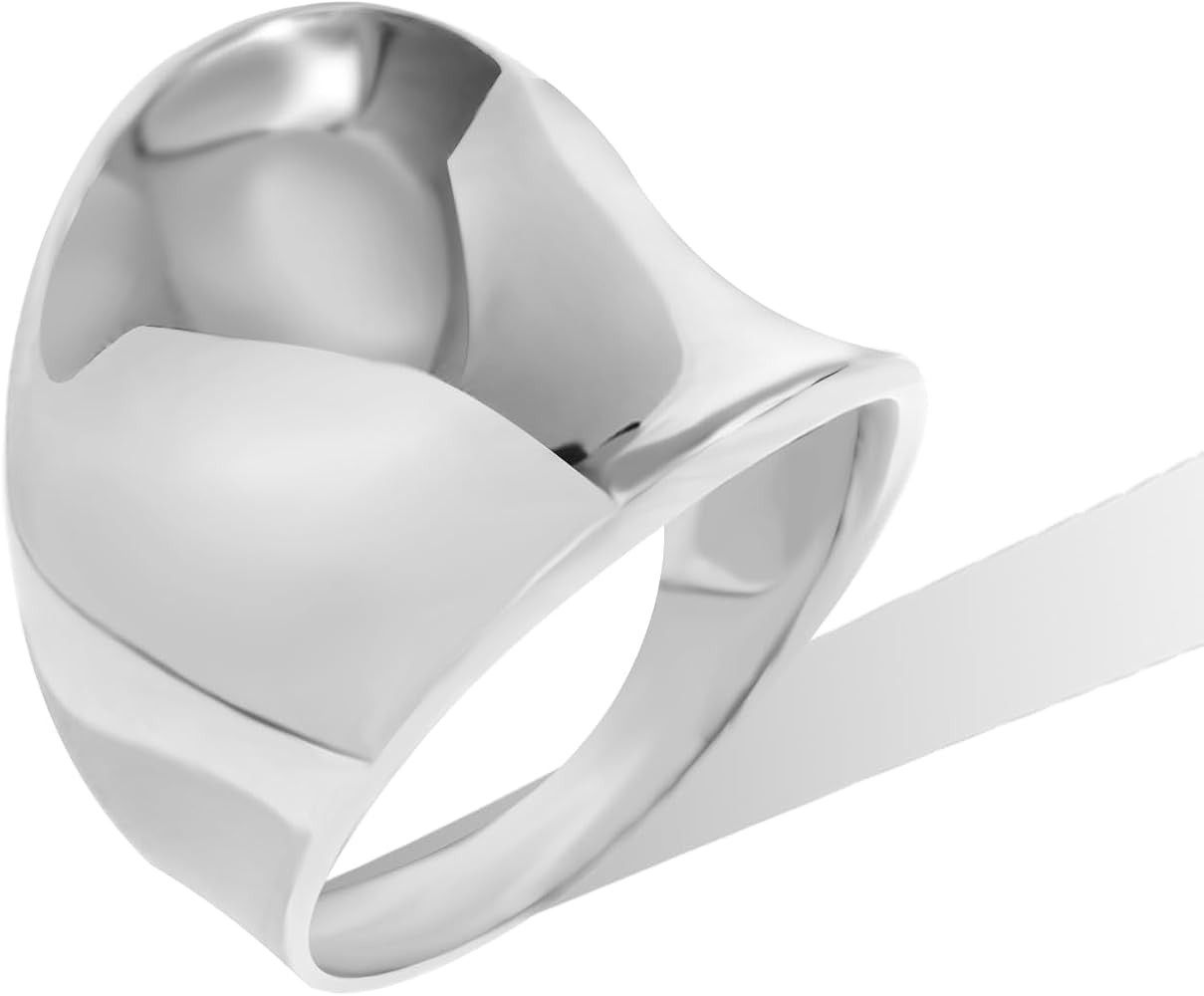 Chunky Gold Rings That Don't Tarnish Size 6-11 Silver Statement Rings for Women Bold Thick Chunky... | Amazon (US)
