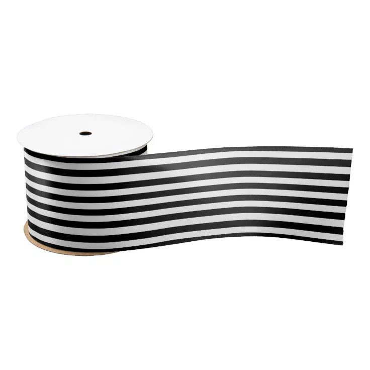 Black and White Striped Ribbon | Editable Colors | Zazzle | Zazzle