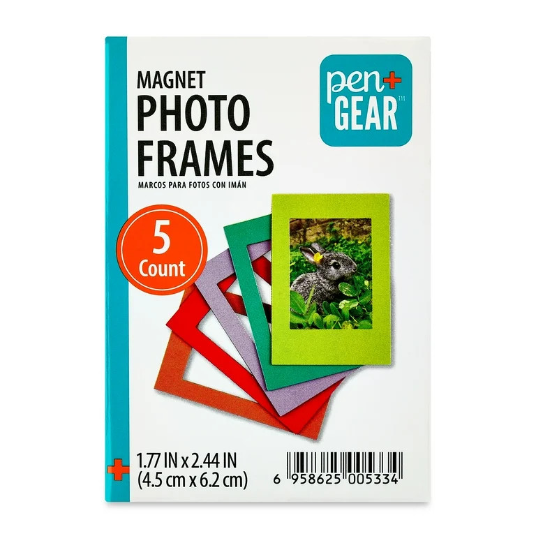Pen+Gear 5 Count 1.77" x 2.44" Multi-Color Magnet Picture Frame | Walmart (US)