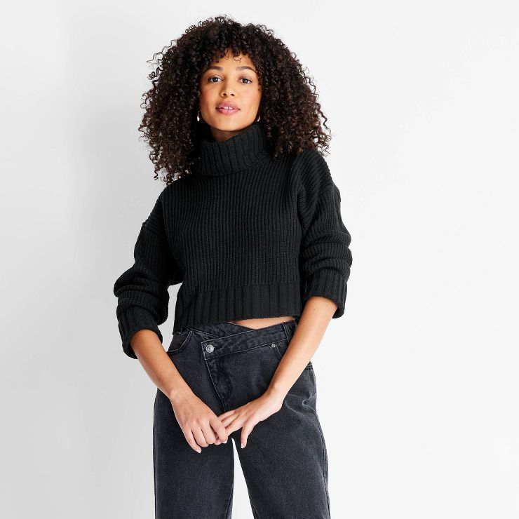 Women's Metallic Turtleneck Pullover Sweater - Future Collective™ with Kahlana Barfield Brown | Target