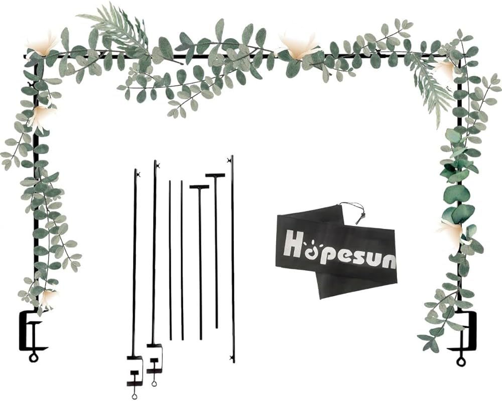 Hopesun Over The Table Rod Stand Adjustable, 49-102" (4.1-8.5ft) Length, Metal Balloon Flower Arc... | Amazon (US)
