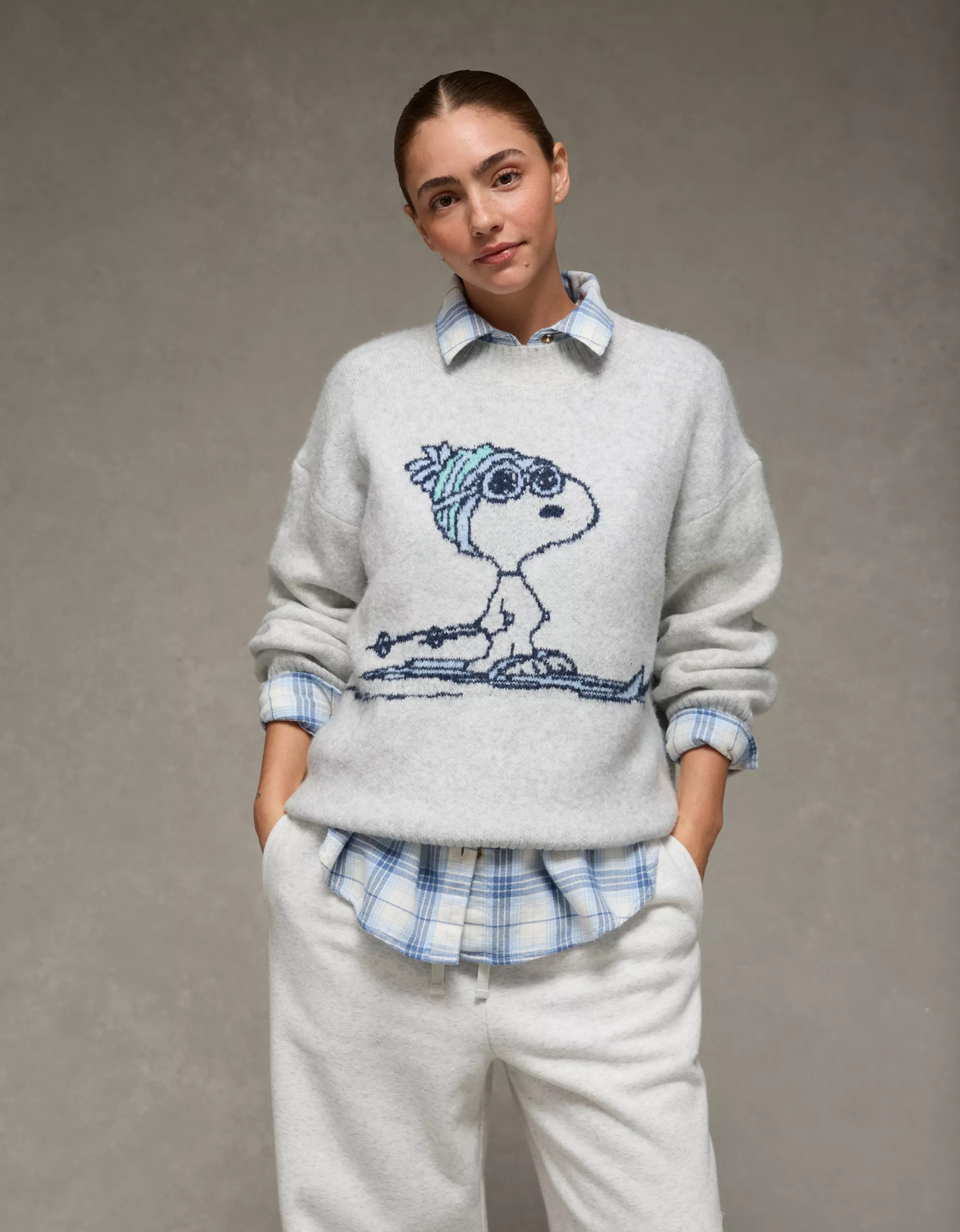 AE Oversized Snoopy Graphic Sweater | American Eagle Outfitters (US & CA)