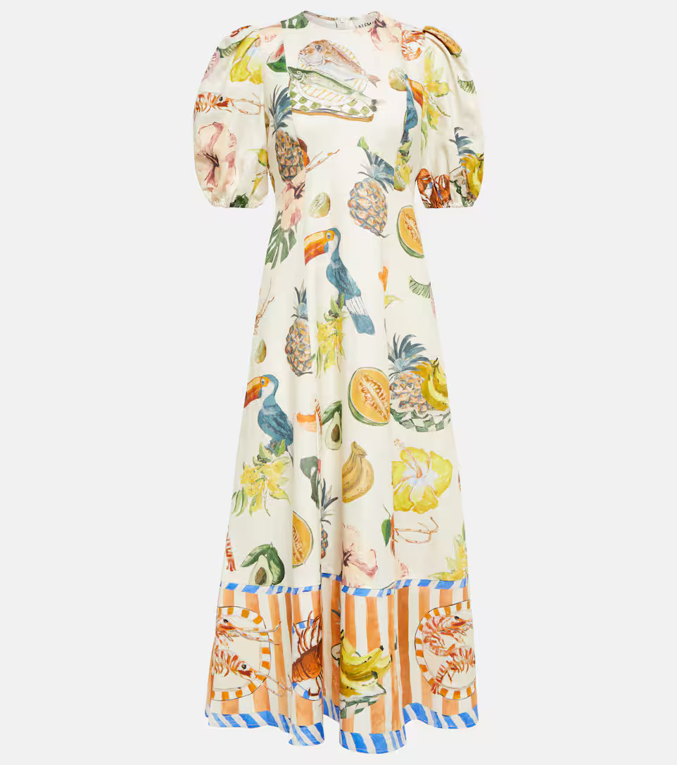 Theo printed cotton and linen midi dress | Mytheresa (US/CA)