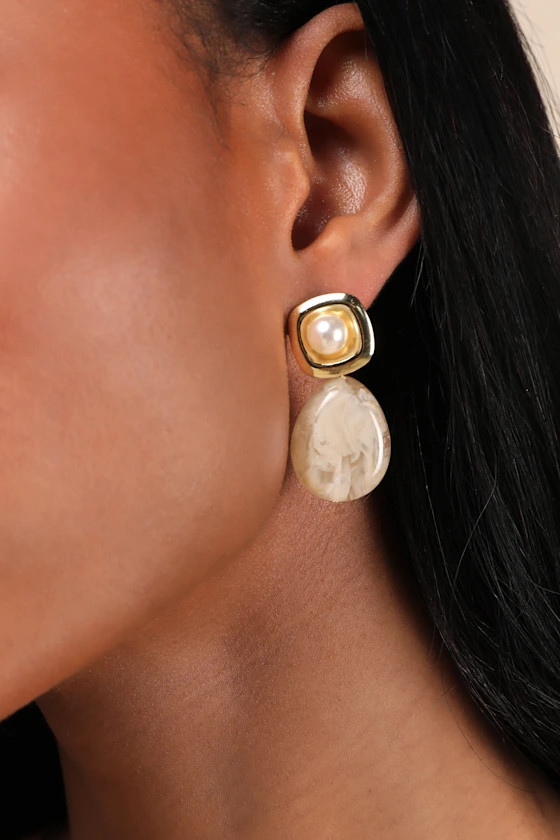 Darion Ivory Stone Drop Earrings | Lulus