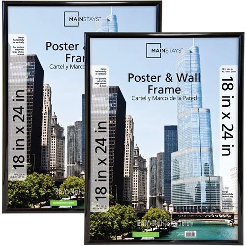 Mainstays 18x24 Trendsetter Poster & Picture Frame, Black, Set of 2 | Walmart (US)