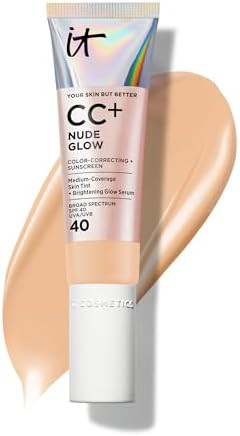 IT Cosmetics CC+ Nude Glow - Medium Coverage Foundation with SPF 40 & Brightening Glow Serum, Lig... | Amazon (US)