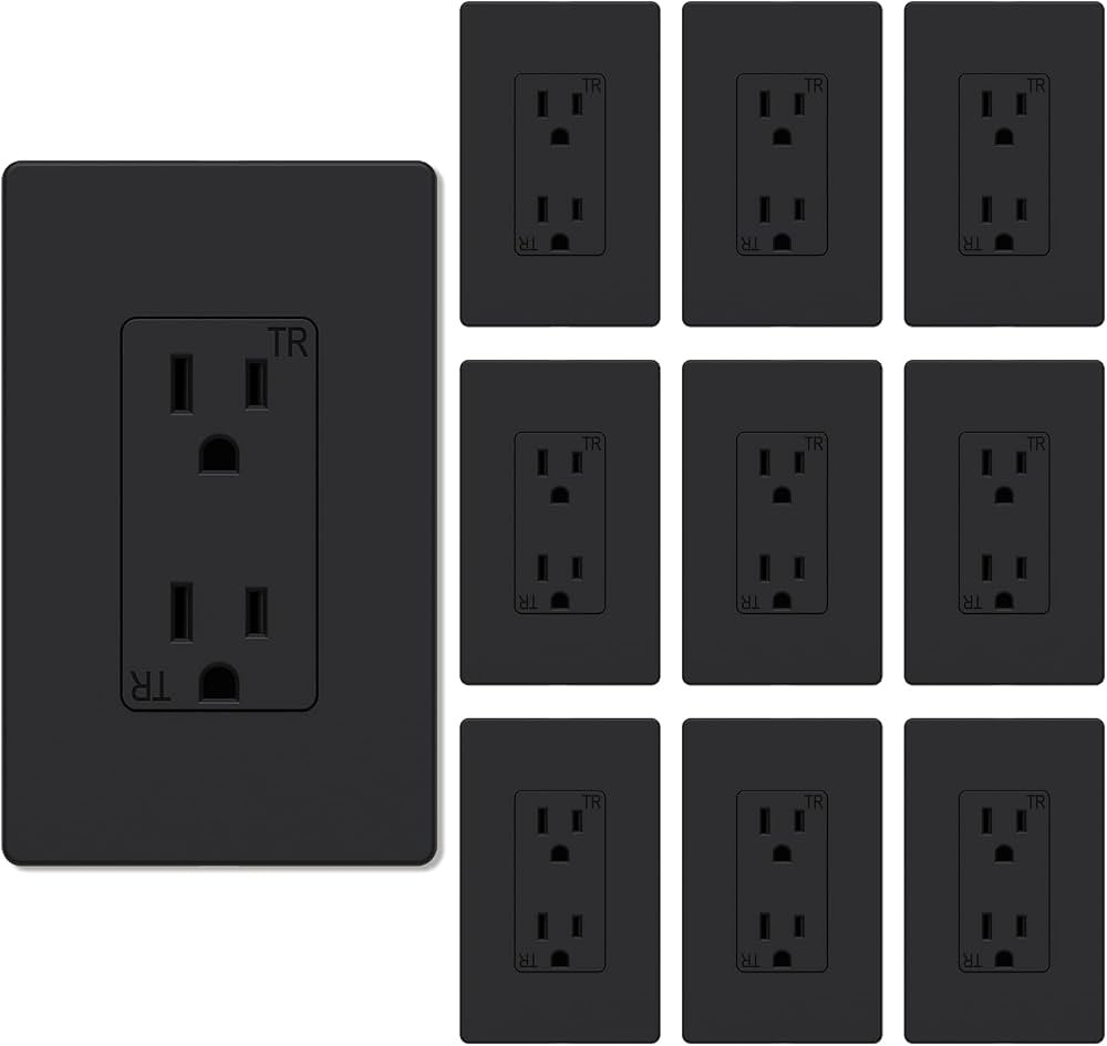 WEBANG 15 Amp Duplex Receptacle Decorator Wall Outlet, Screwless Electrical Outlet Plate Included... | Amazon (US)