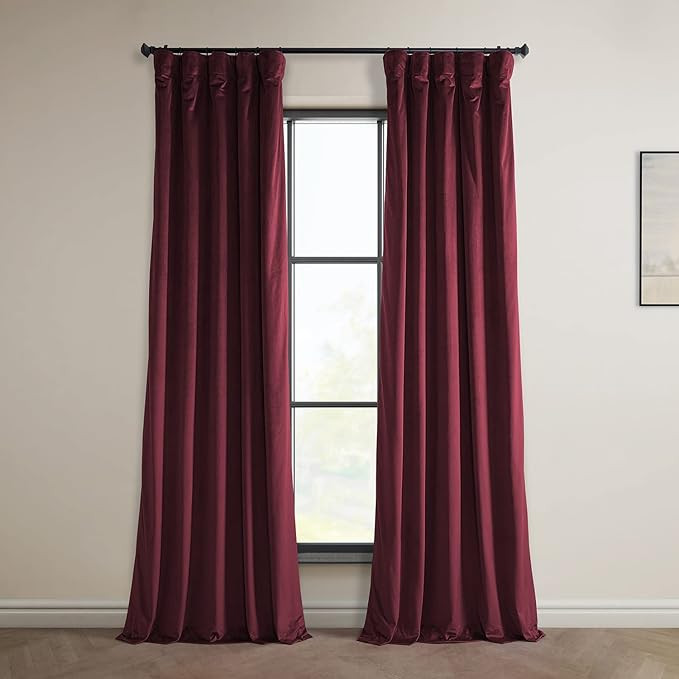 HPD Half Price Drapes Heritage Plush Velvet Curtains 108 Inches Long Room Darkening Curtains for ... | Amazon (US)