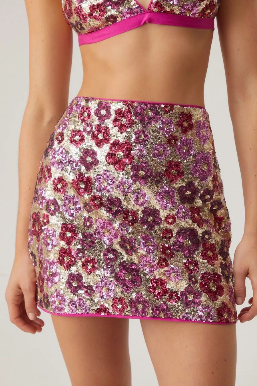 Floral Sequin Mini Skirt | Nasty Gal US