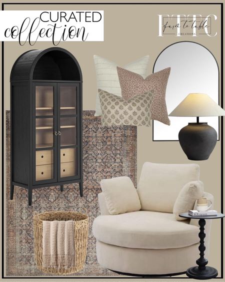 Curated Collection Amazon Home Finds. Follow @farmtotablecreations on Instagram for more inspiration. Modway Nolan Modern Farmhouse 71" Tall Storage Display Cabinet in Black Oak Wood Grain. Loloi Amber Lewis x Loloi Billie Collection BIL-01 Ink / Salmon 7'-6" x 9'-6", 0.19" Thick Area Rug. Tatum | Pillow Combination. Swivel Accent Barrel Chair Oversized Modern Akili Upholstered Sofa Lounge Club Leisure Chair Round Chair for Hotel Living Room. Vintage Metal End Table, Matte Black Round Side Table Nightstand for Bedside or Sofa, Accent Table Decorative Small Space Living Room Bedroom Patio, Small Bar Pub Table. Scalloped White Marble Bowl - Handcrafted - Decorative Bijou Bowl - Jewelry Dish - Jewelry Holder - Jewelry Tray - Trinket Holder - Key Bowl - Soap Dish - Soap Holder - Candle Holder - Candle Dish. Bosmarlin Extra Large Ceramic Coffee Mug, 23 Oz, Dishwasher and Microwave Safe, Oversized Big Tea Cup. Household Essentials Tall Round Wicker Storage Basket | Brown, Water Hyacinth. Throw Blanket for Couch. Americanflat 20x30 Framed Black Arched Mirror - Arched Wall Mirror for Bedroom, Entryway Hall, Living Room, and Black Mirror for Bathroom - Curved Arch Mirror for Room Décor. PURESILKS Rustic Black Table Lamp, Farmhouse Handmade Ceramic Table Lamp, Modern 20.86’’Tall Table Lamp with Off White Drum Shade for Living Room Bedroom Bedside Nightstand. Curated Living Room. Amazon Home Finds. Amazon Decor. Affordable Amazon Finds. 

#LTKfindsunder50 #LTKsalealert #LTKhome