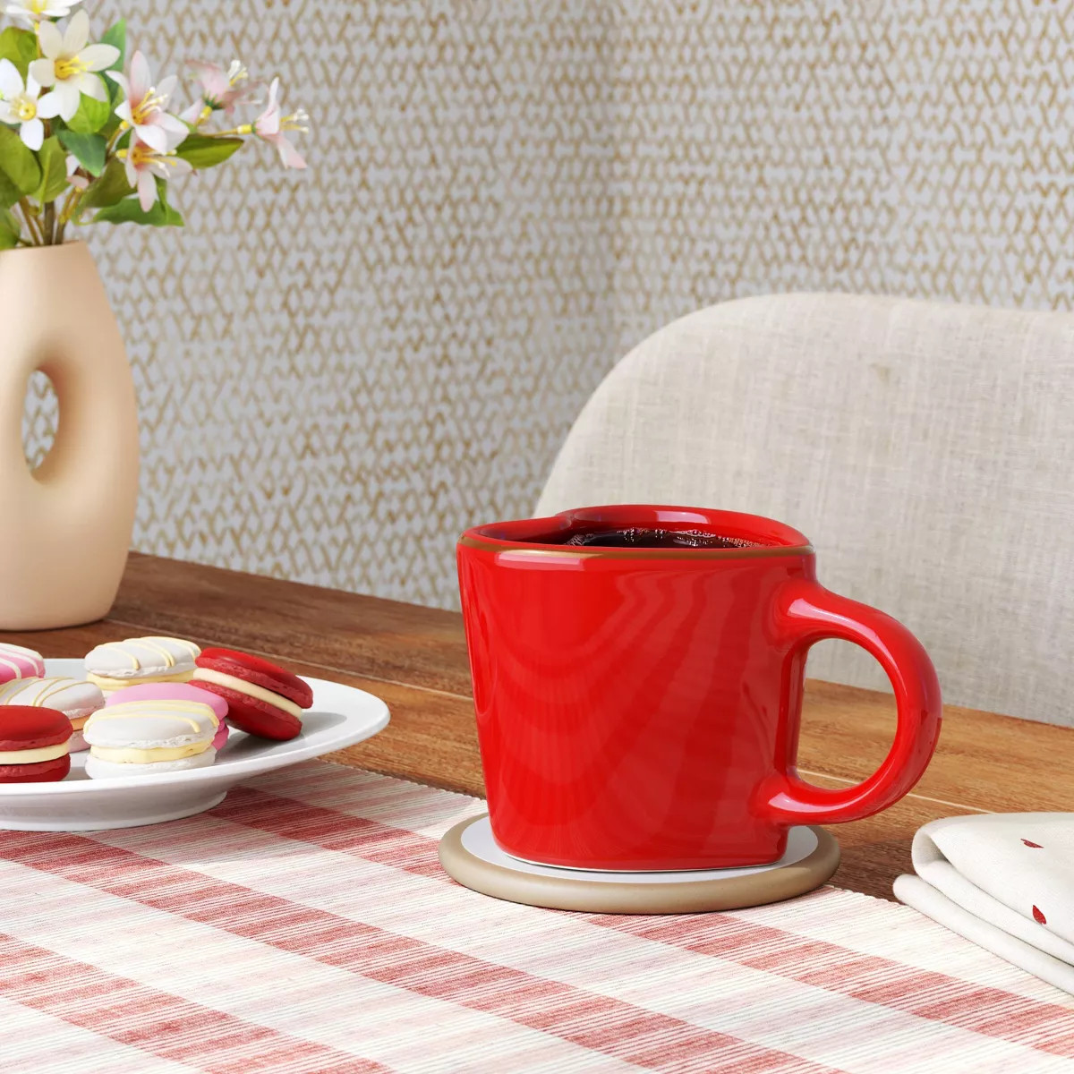 15.5 fl oz Stoneware Figural Heart Shape Mug Red - Threshold™ | Target