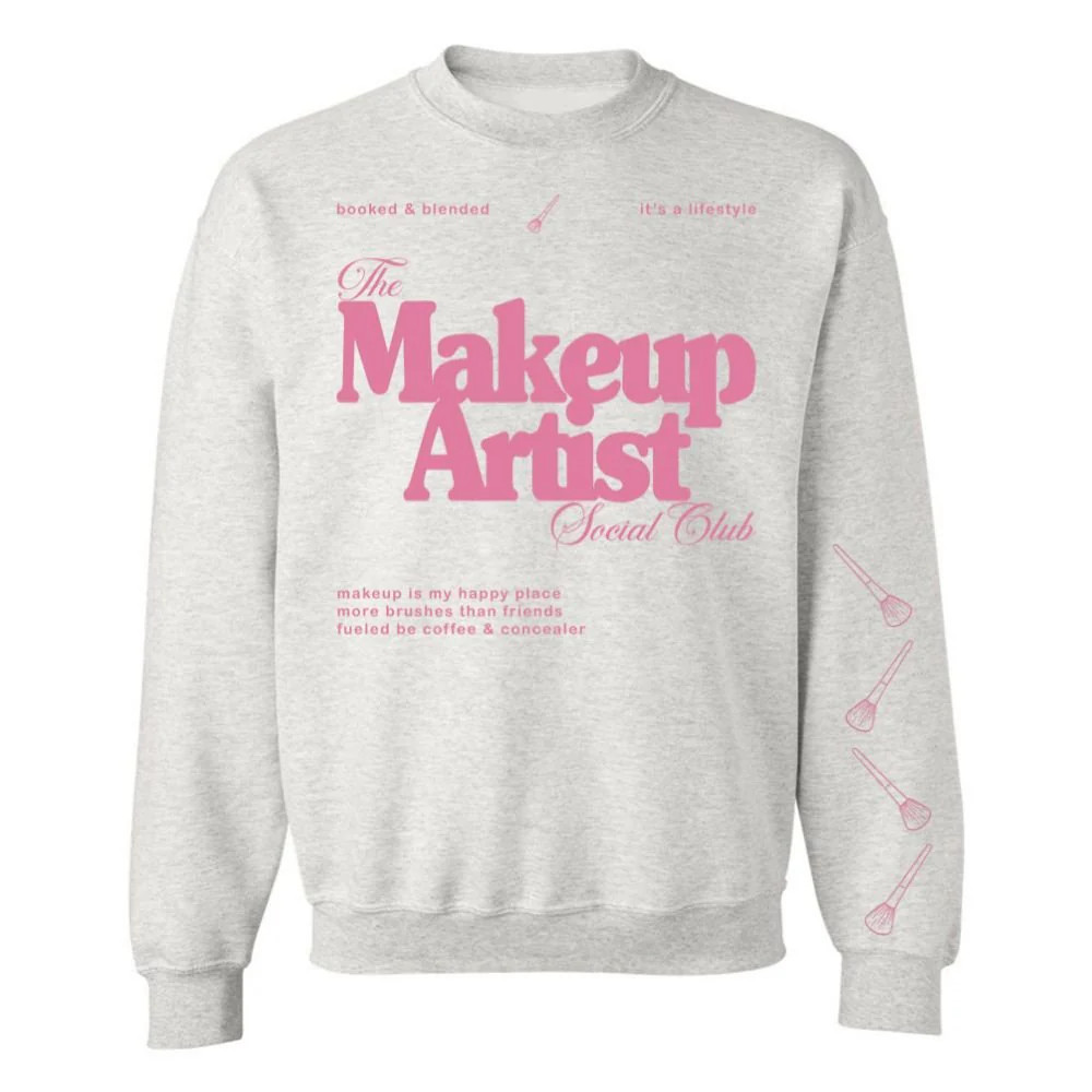 ‘Makeup Artist Social Club' Crewneck Sweatshirt | United Monograms