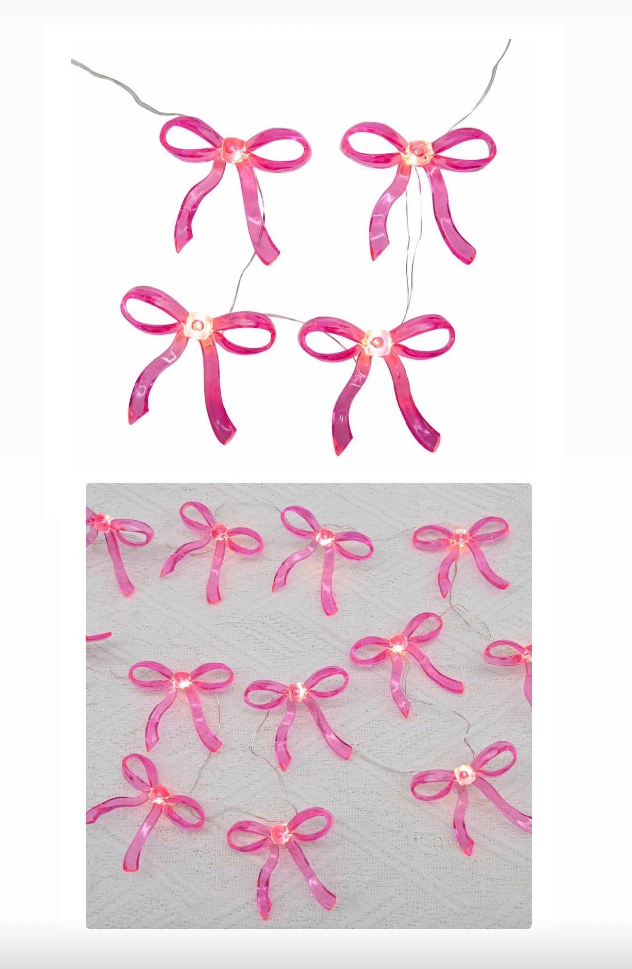 Pink bow LED string lights

#LTKSeasonal