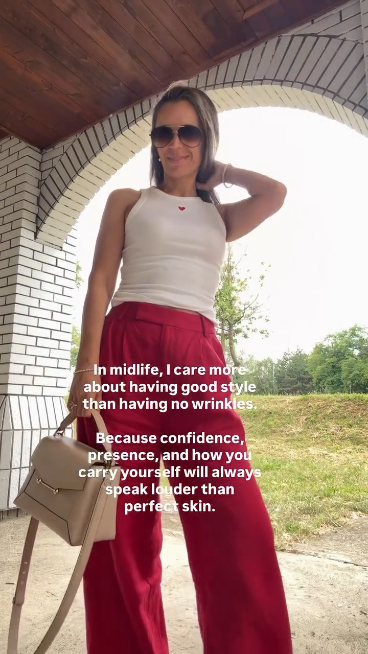 Style reminds the world… and yourself, that you’re still here. ❤️.

Wearing sz 36 - i had to shorten them a bit
I’m 5’5” 122 lbs 

Run slightly loose

#LTKootd #LTKstorytime #LTKOver40