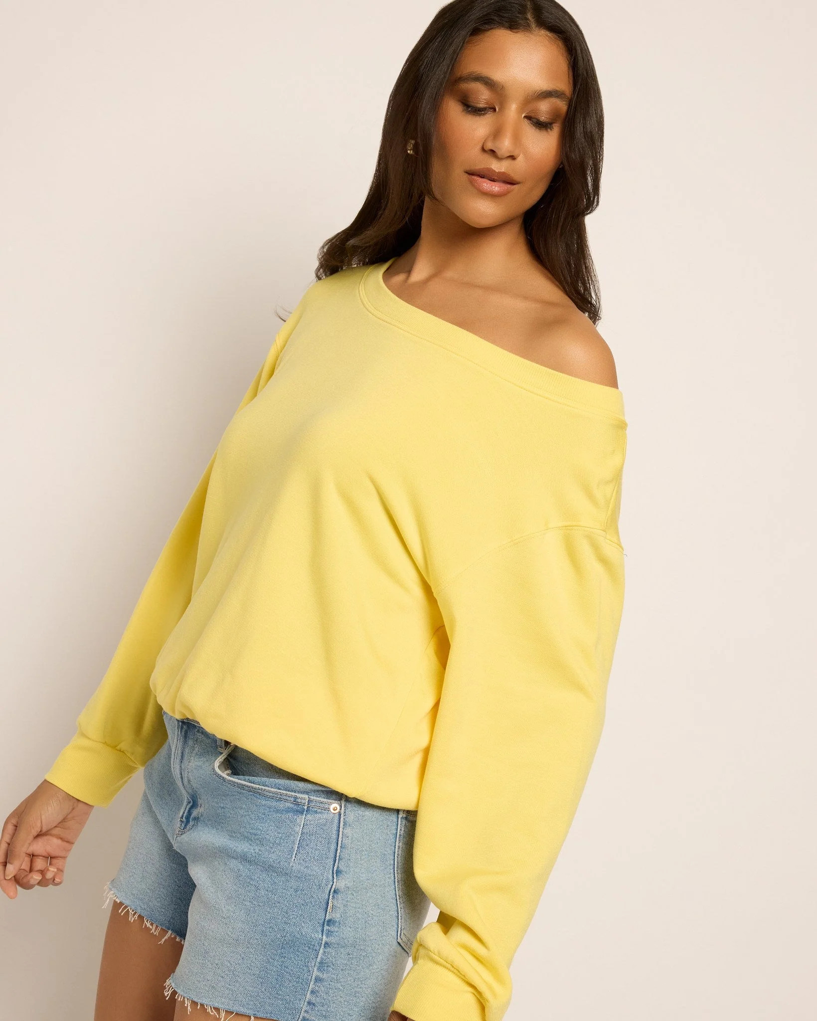 Brooksville One Shoulder Sweatshirt - Cozy Fleece & Style | Seventy Eight and Sunny