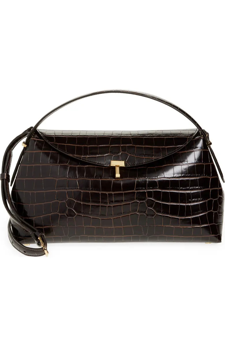 T-Lock Croc Embossed Leather Top Handle Bag | Nordstrom