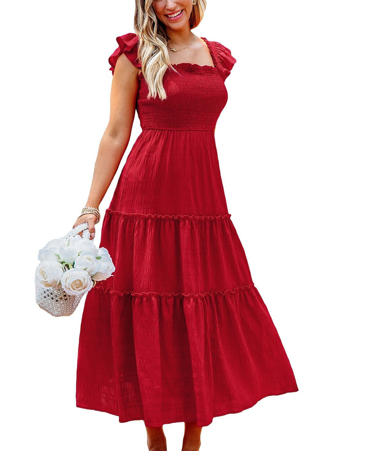 Cupshe Women's Spiced Cherry Red Midi Beach Dress - Red | Macy's