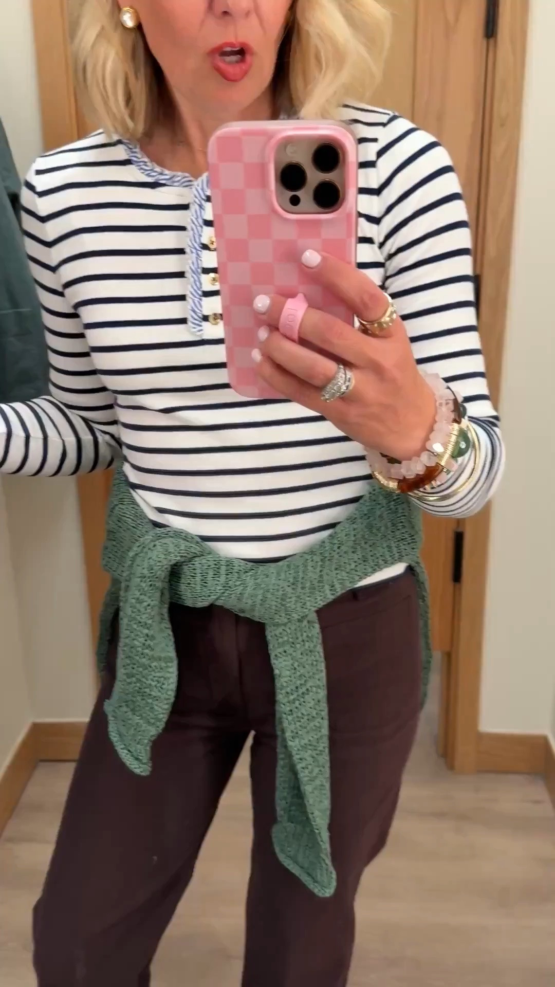 Colorblocking for the win!! 

Sizing:
Sweaters - 4 
Collared Dress - 2 
Midi Dress - 0
Pants & Jeans - 26P
Blazer - 2 
Green Jacket - small
Plaid Jacket - xs

#LTKdayinmylife #LTKmomlife #LTKOver40