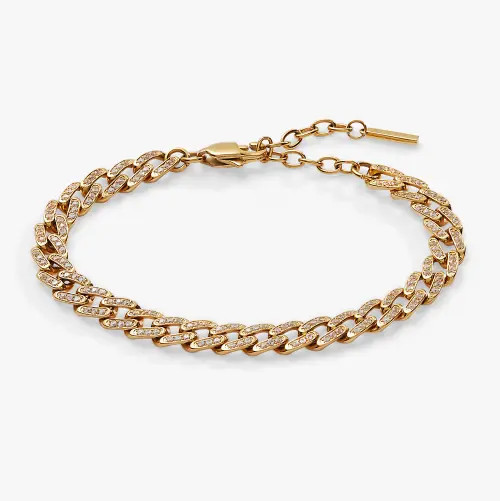 Alex and Ani Crystal Pave Curb Chain Bracelet in Gold at Nordstrom | Nordstrom