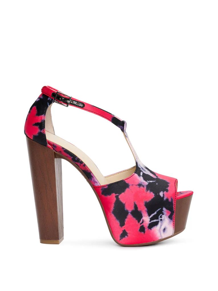 Dany T-Strap Platform Sandal in Pink Tie-Dye | Jessica Simpson E Commerce