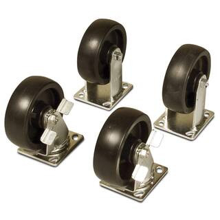 6 in. Casters Set (4-Piece) with Brakes | The Home Depot