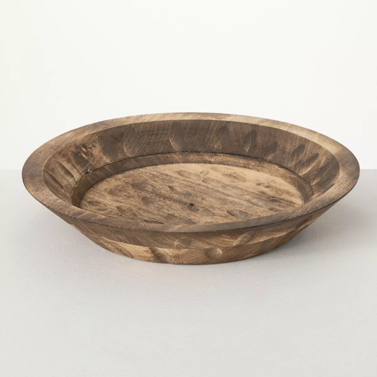 Sullivans Round Wooden Dough Bowl Decor 14.75"L Brown | Target
