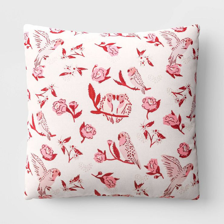 'Love Birds' Square Throw Pillow Ivory - Threshold™ | Target