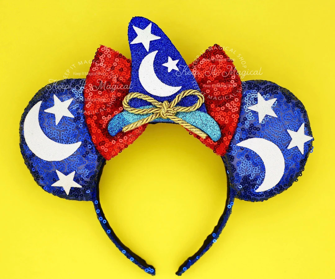 Mickey Sorcerer Hat Ears Fantasia Ears Sorcerer Mickey Mouse Ears Sorcerer Ears Sorcerer Mouse Ha... | Etsy (US)