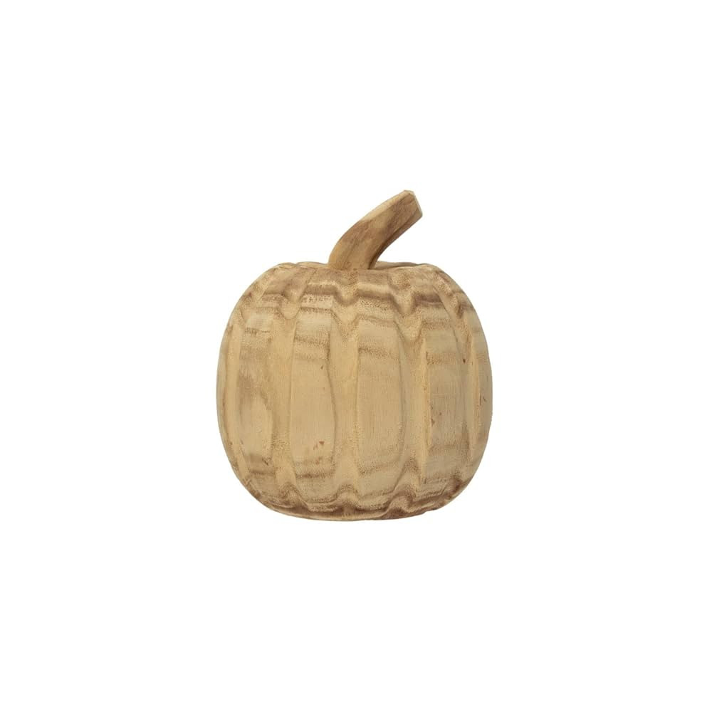 Creative Co-Op Hand-Carved Paulownia Wood Pumpkin | Amazon (US)